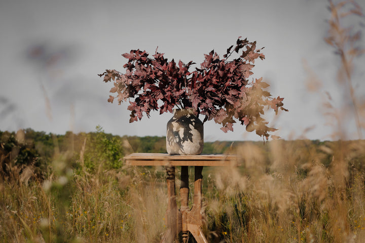Textured Terracotta Vase in Greige Wash