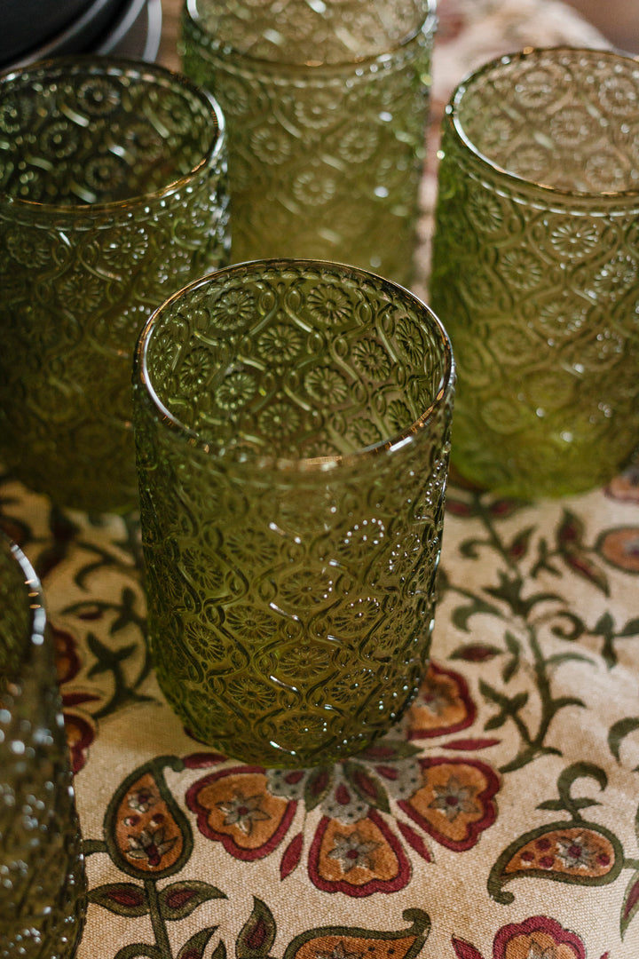 Olive Lace Highballs - Set of 2