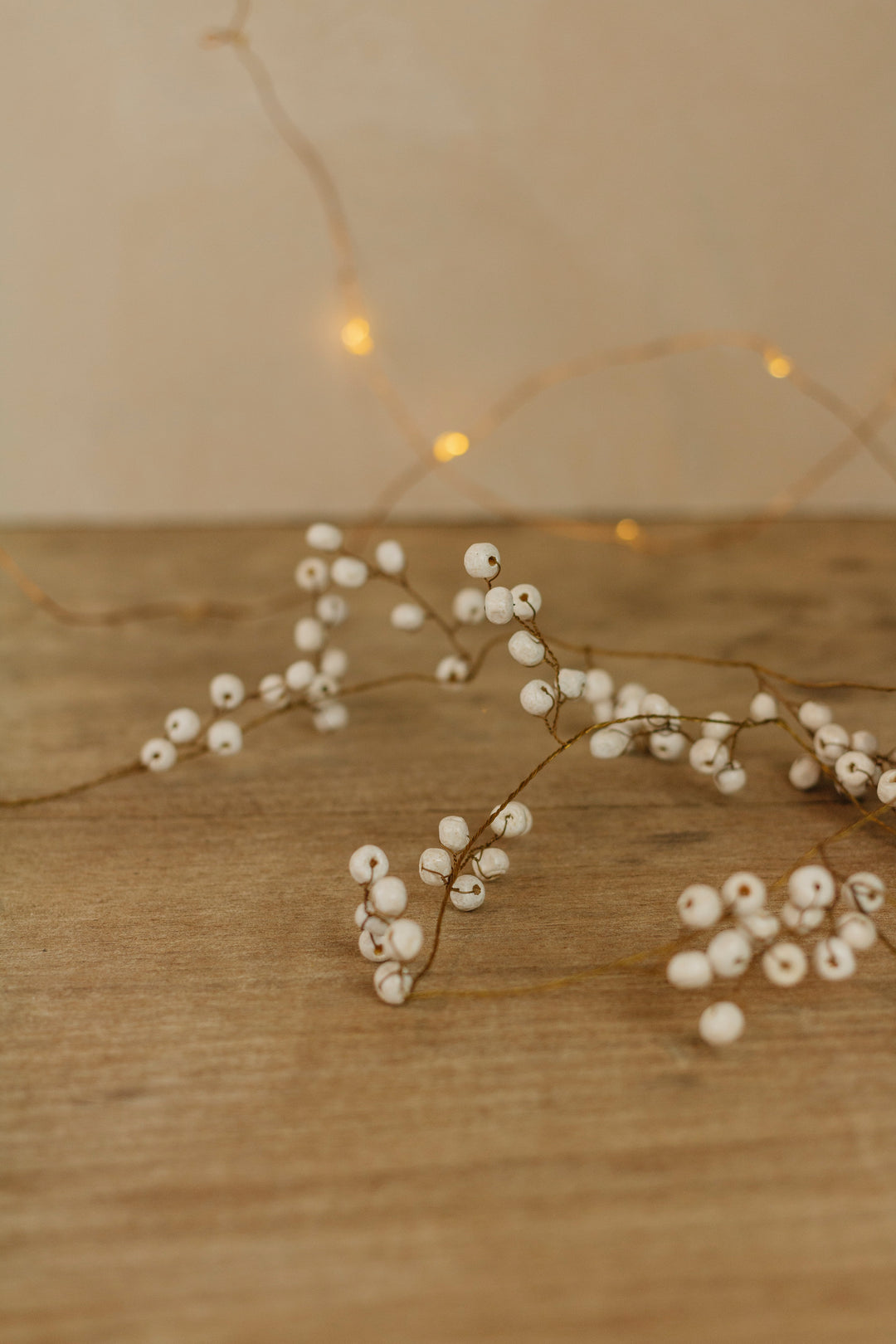 Ivory Beaded Berry Garland