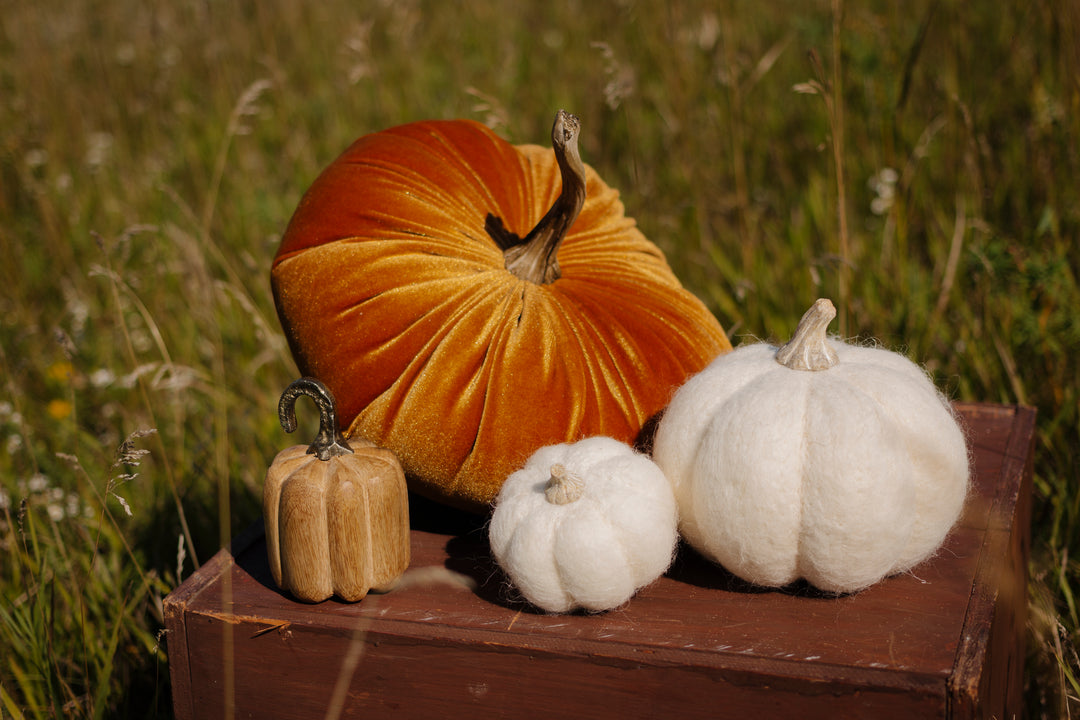 Large White Felt Pumpkin