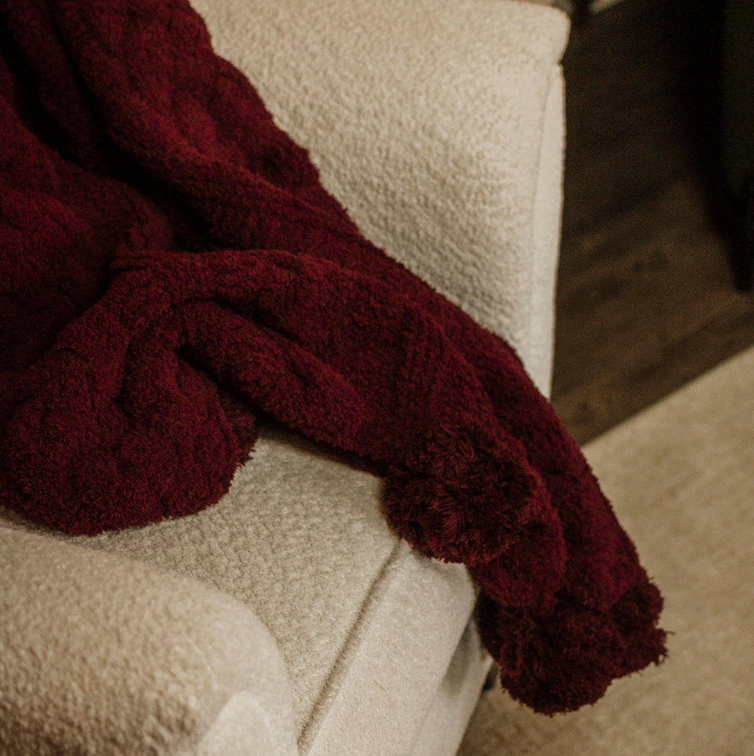 The Sunday Throw Blanket in Burgundy