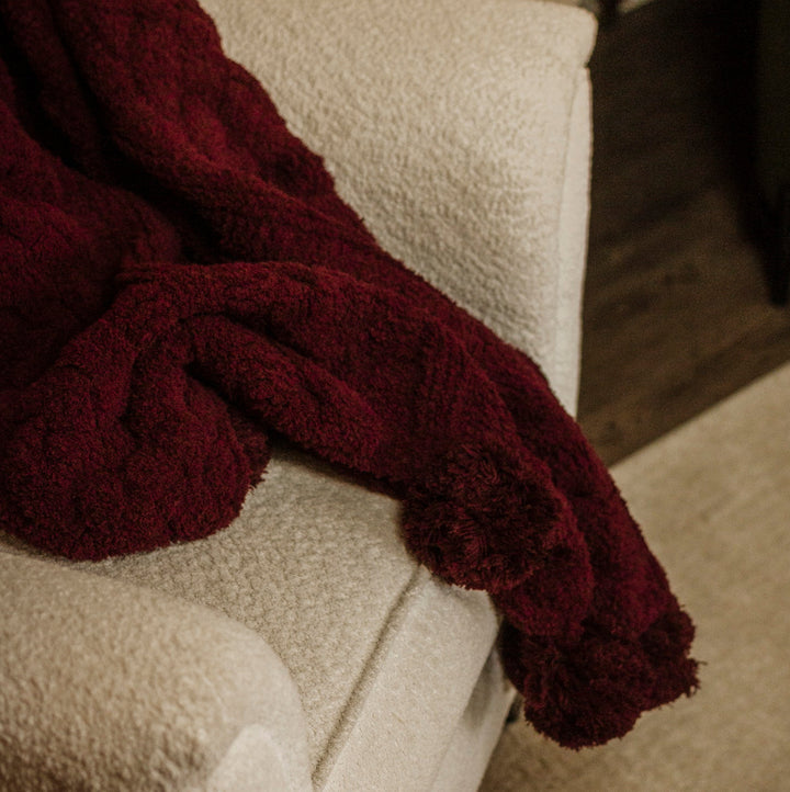 The Sunday Throw Blanket in Burgundy