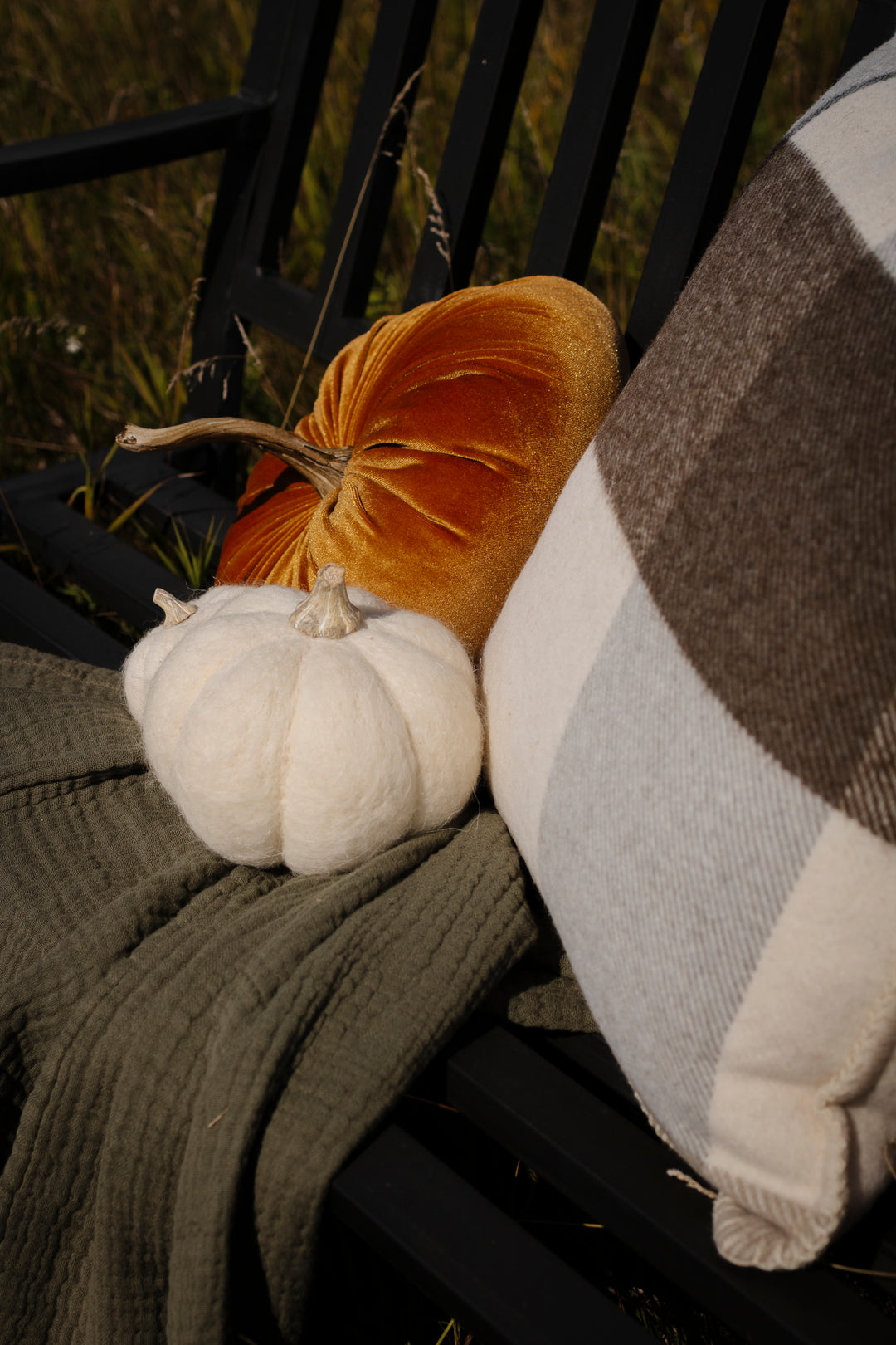 Small White Felt Pumpkin