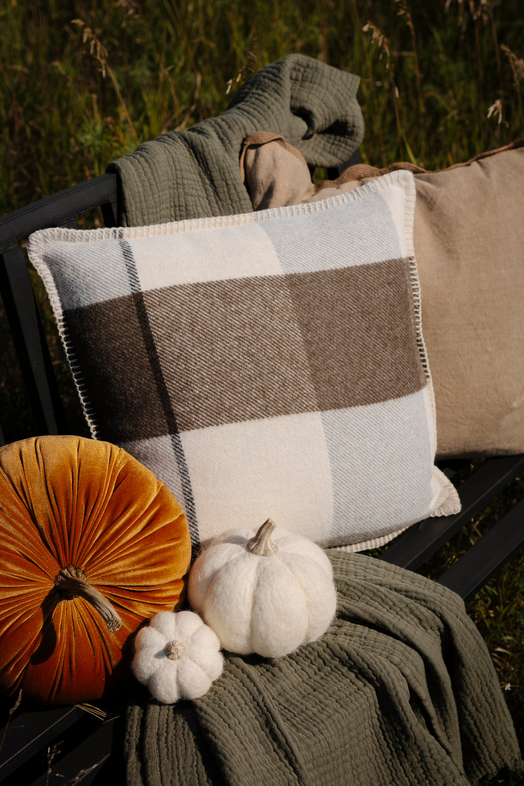 Small White Felt Pumpkin