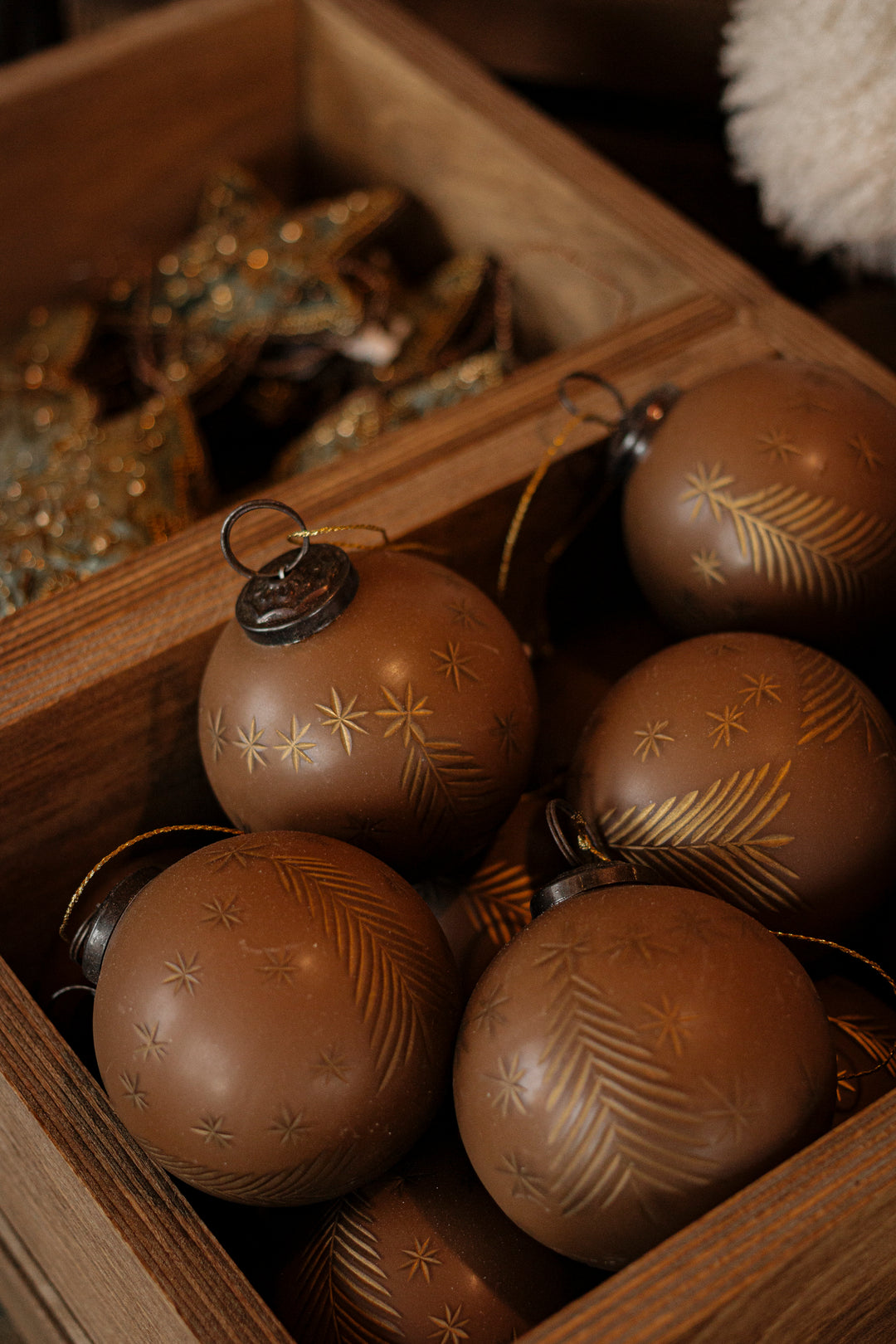 Caramel Winter Hand-Painted Glass Ball Ornament
