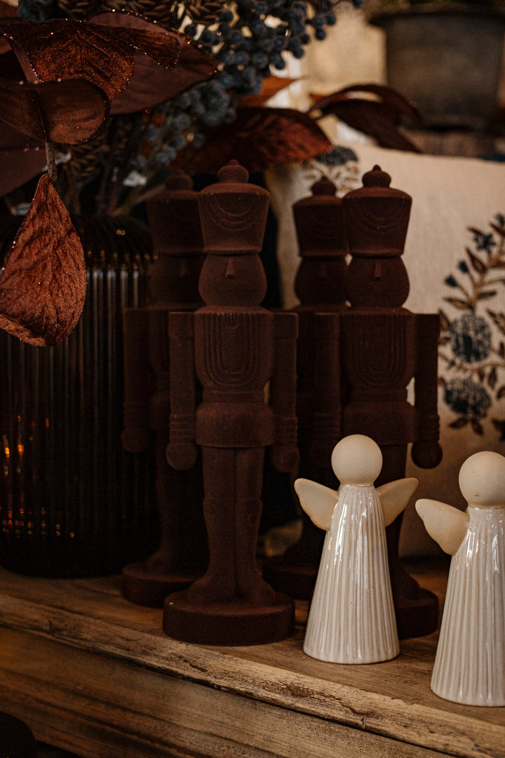Matte Brown Velvet-Flocked Nutcracker