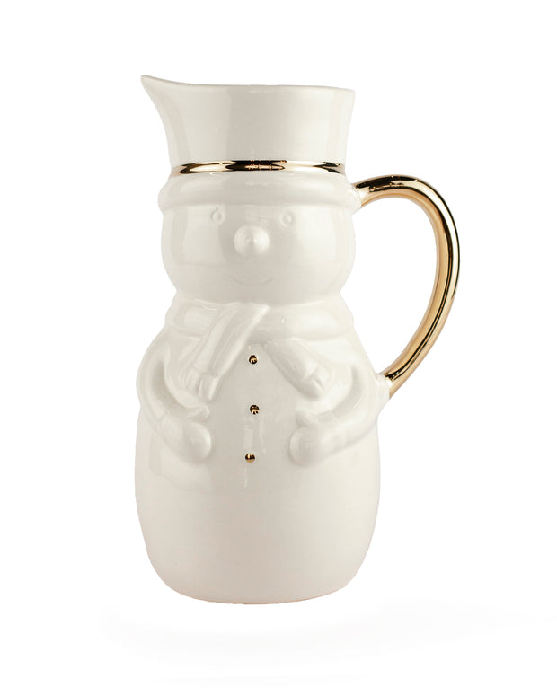 Snowman Pitcher with Gold Plating