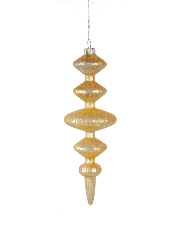 Gold Spindle Glass Ornament