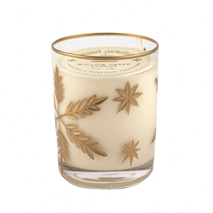 Caramel Snowflake Gilded Candle