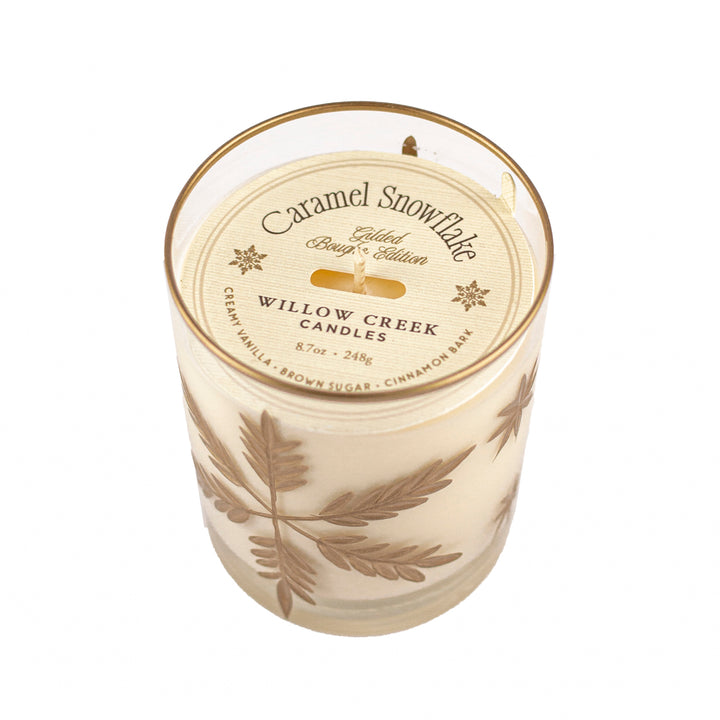 Caramel Snowflake Gilded Candle
