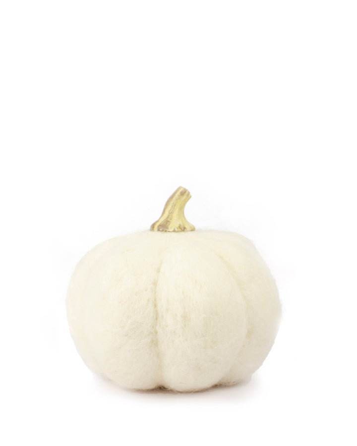 Large White Felt Pumpkin