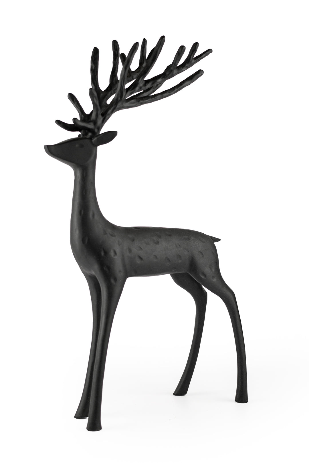 Sculpted Black Resin Deer