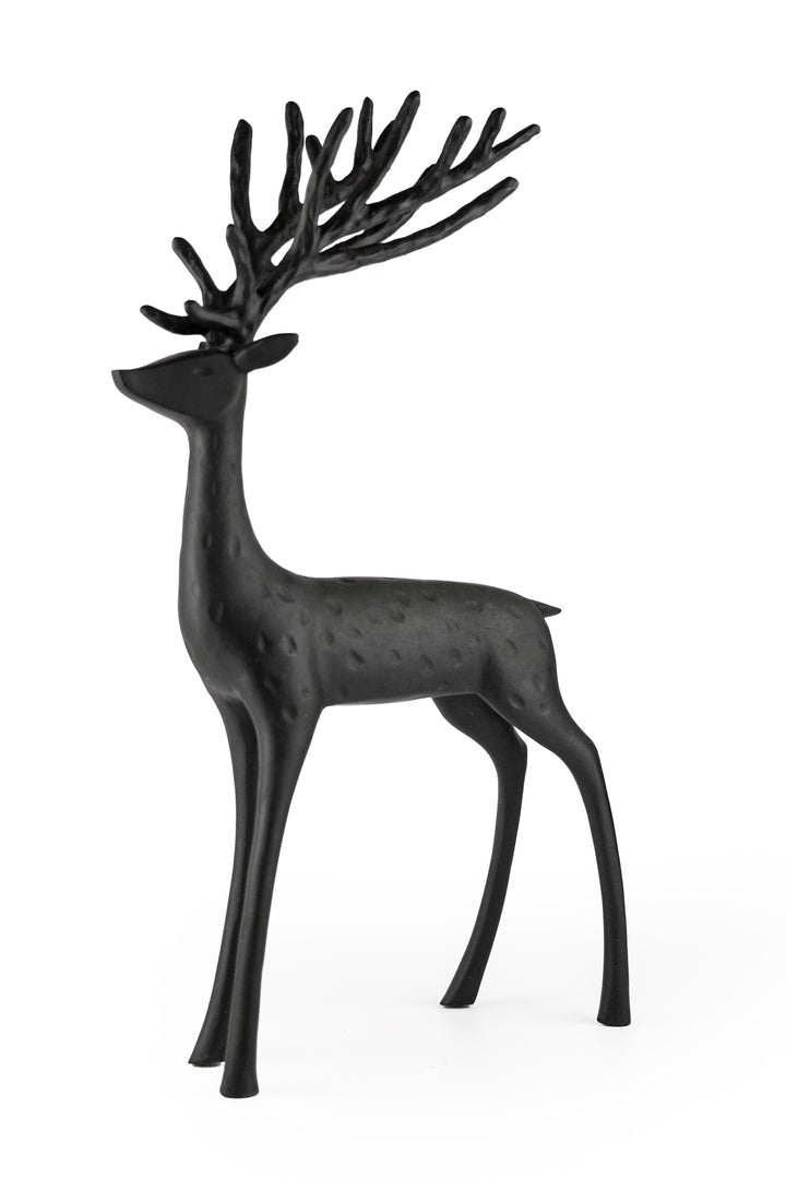 Sculpted Black Resin Deer