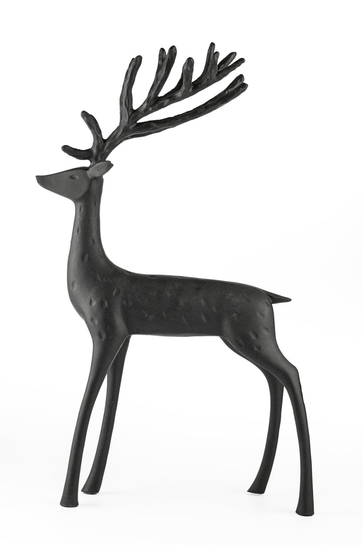 Sculpted Black Resin Deer