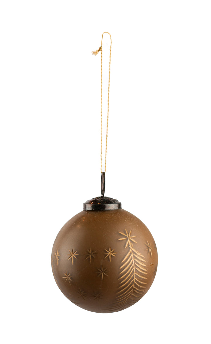 Caramel Winter Hand-Painted Glass Ball Ornament