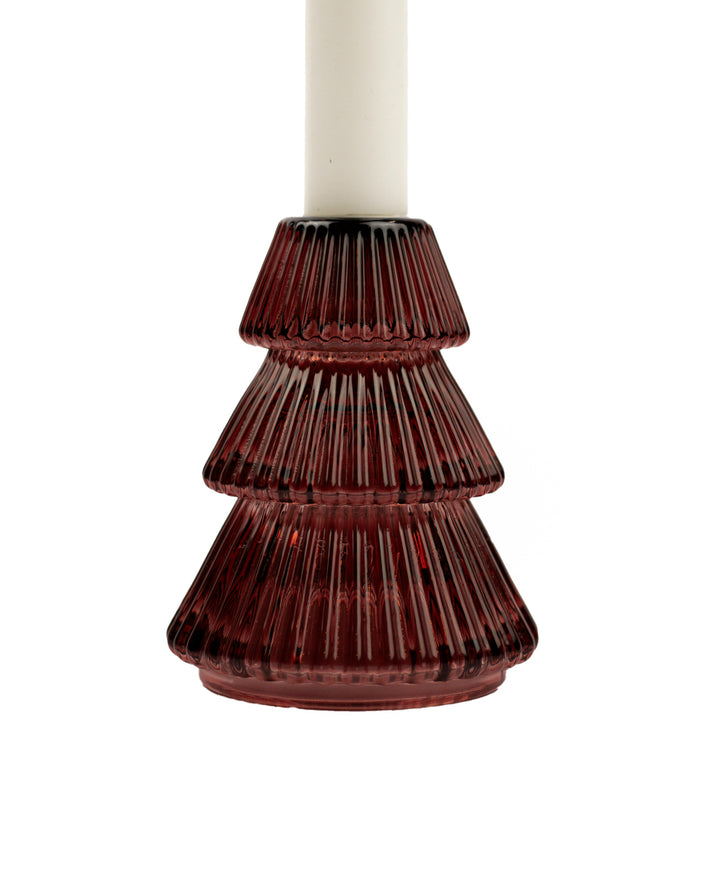 Crimson Evergreen Taper Holder