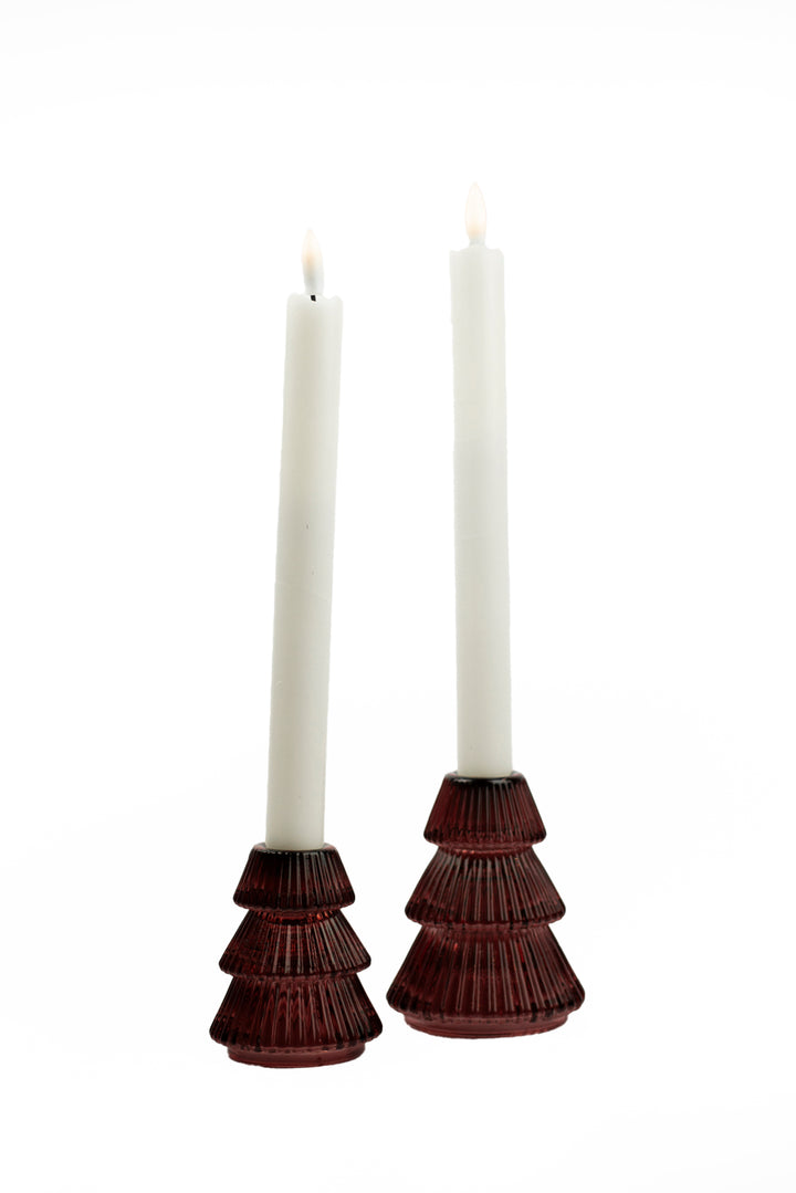 Crimson Evergreen Taper Holder