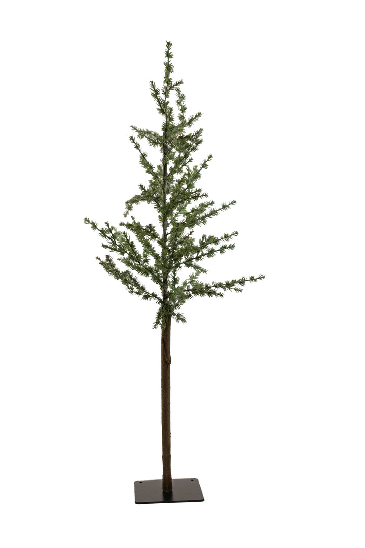 Faux Slim Pine Tree with Metal Base