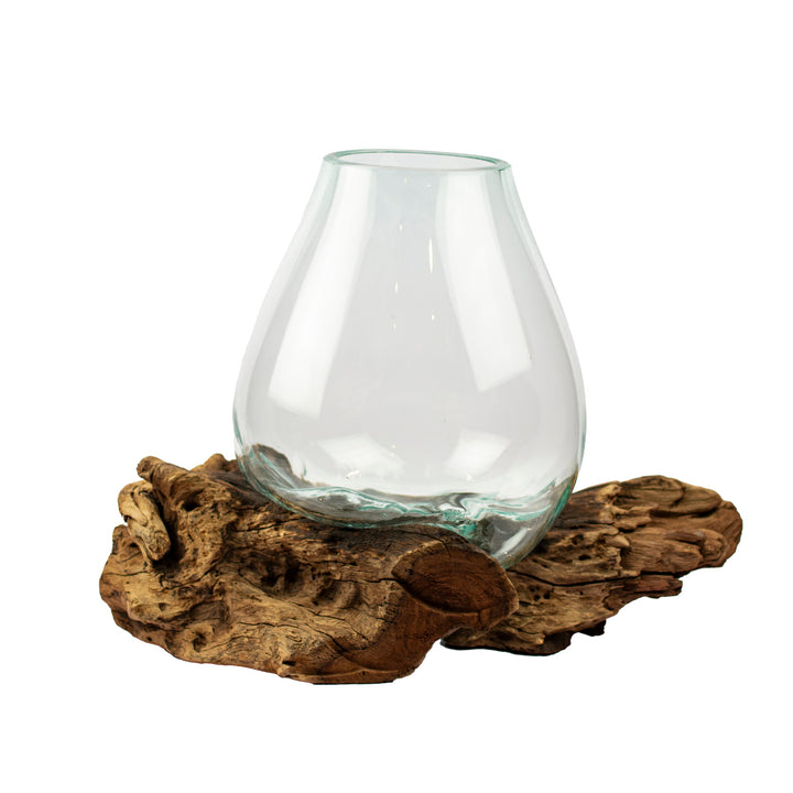 Drift Wood Glass Sculpture Vase