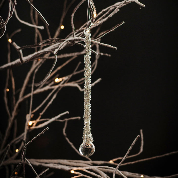 Frosted Ball Icicle Ornament