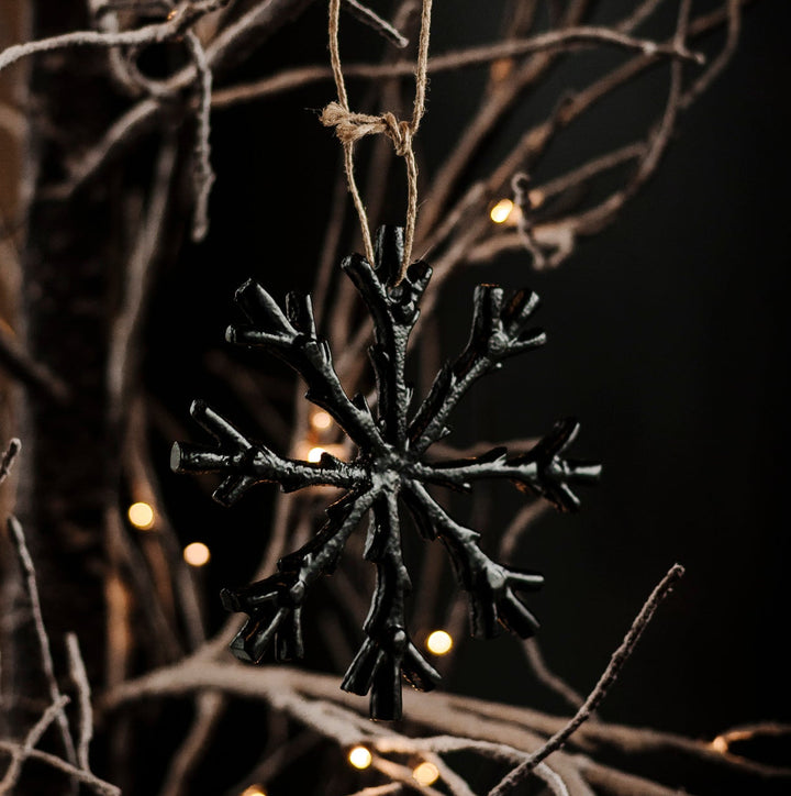 Black Metal Snowflake Ornament