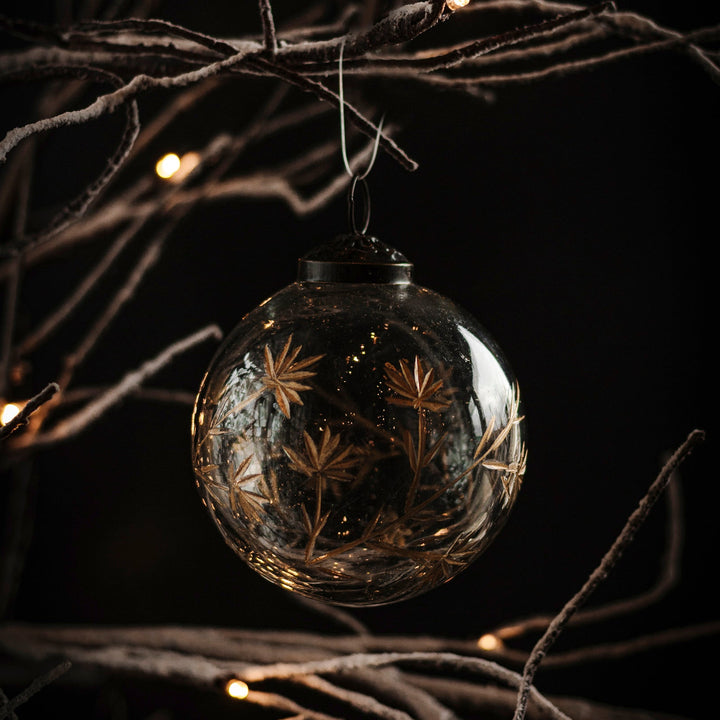 Etched Meadow Glass Ornament