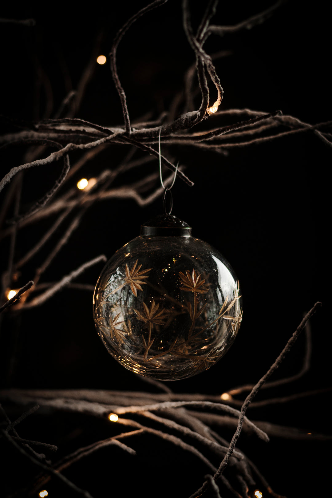 Etched Meadow Glass Ornament