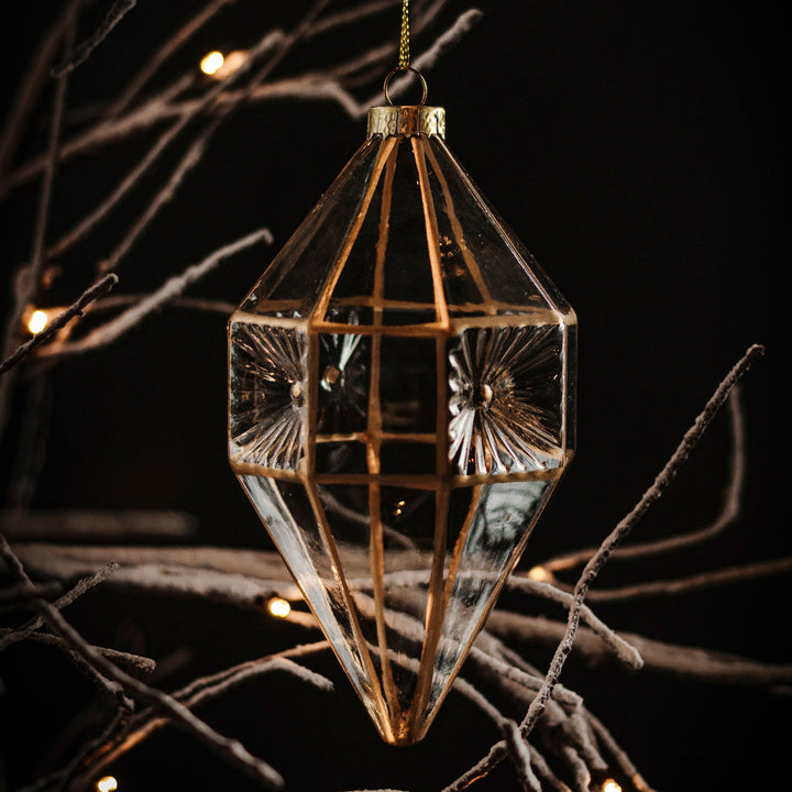 Gold Glass Geometric Ornament