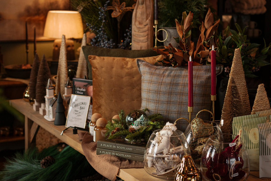 Heritage Plaid Cushion in Chestnut & Blue