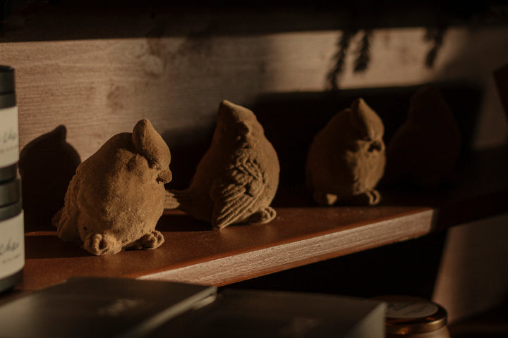 Taupe Flocked Resin Cardinal