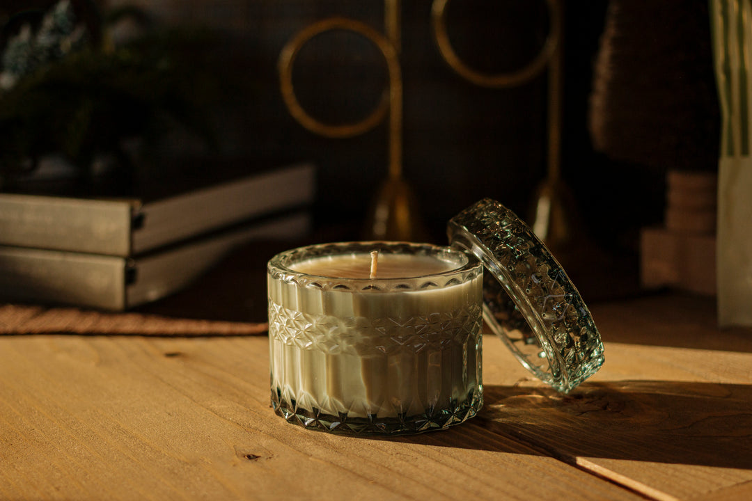 Frosted Fir Manor Vintage Crystal Candle