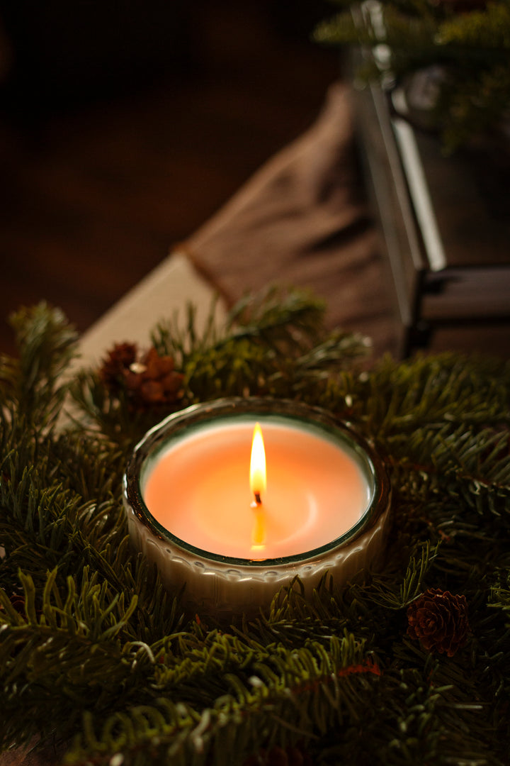 Frosted Fir Manor Vintage Crystal Candle