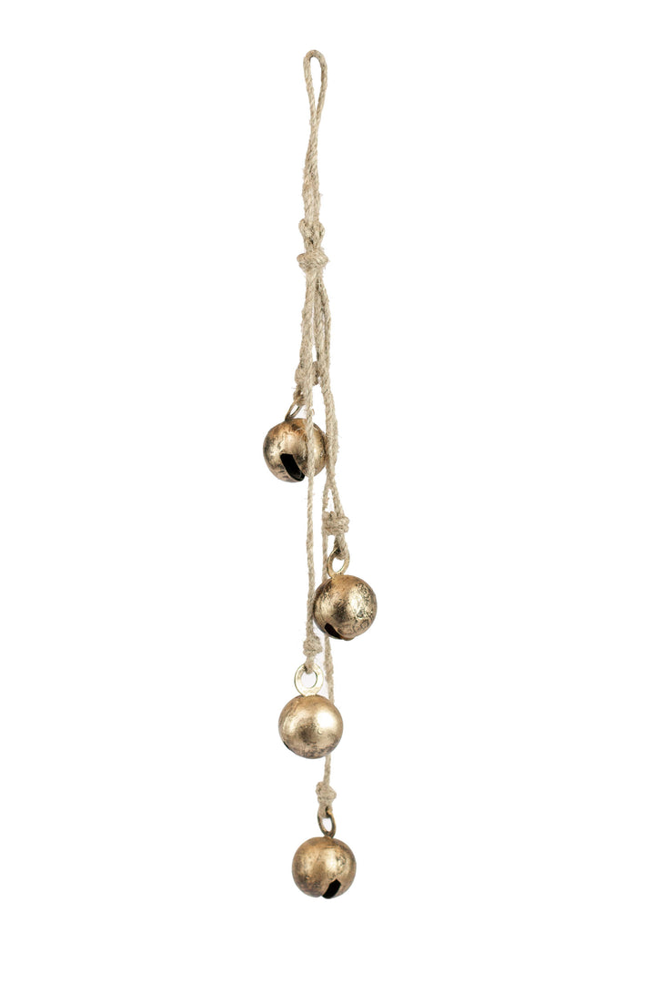 Antiqued Brass Finish Hanging Metal Bells