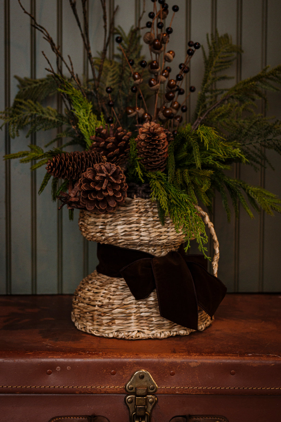 Harvest Weave Vase in Deep Chocolate