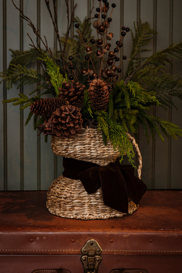 Harvest Weave Vase in Deep Chocolate