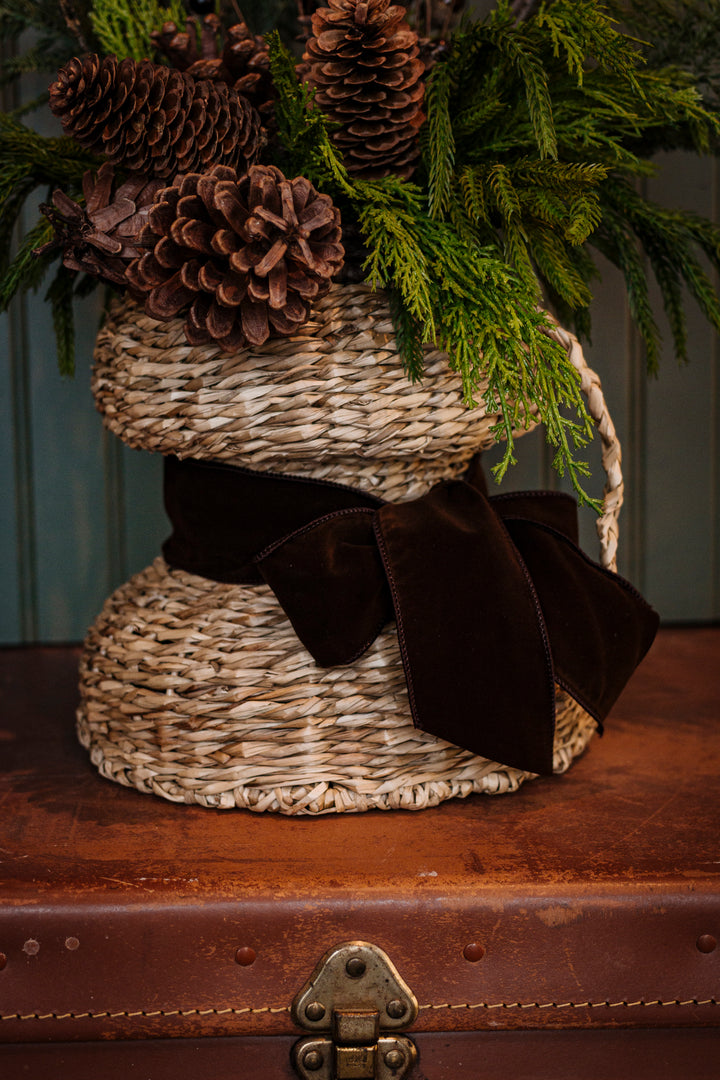Harvest Weave Vase in Deep Chocolate