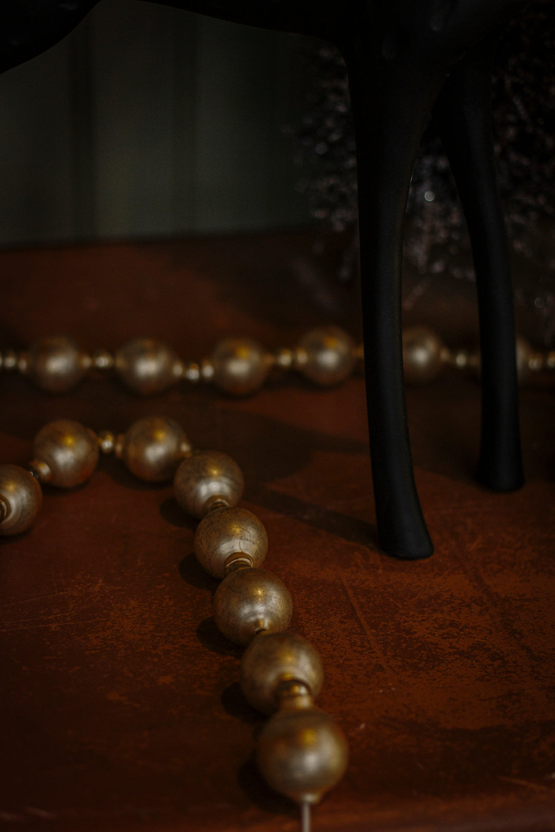 Brushed Gold Glass Bead Garland