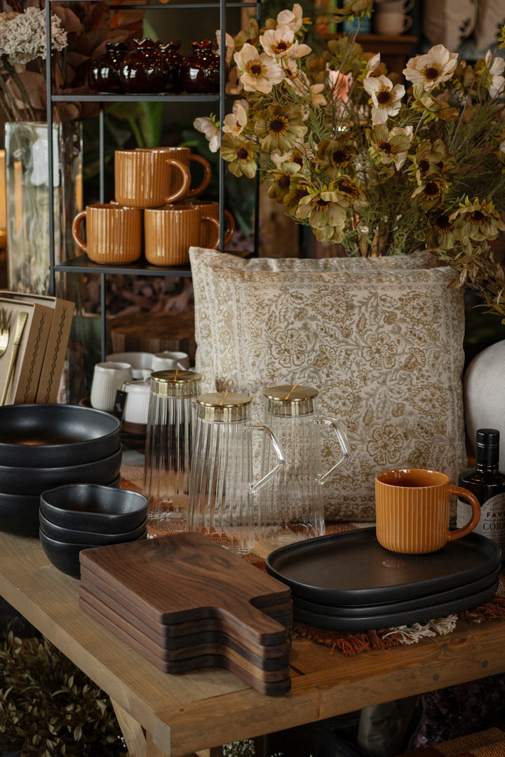 Fluted Stoneware Mug | Cognac