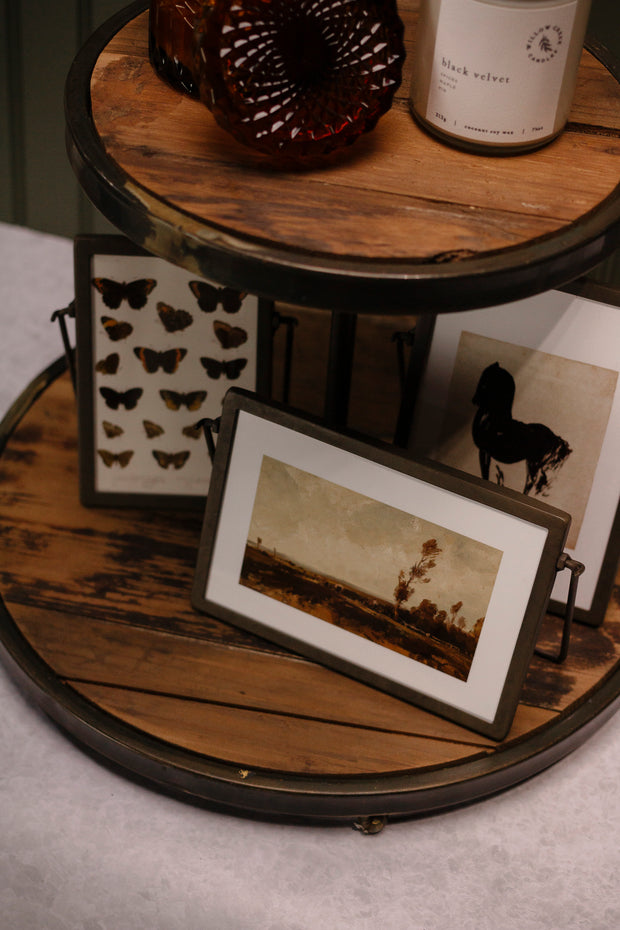 Antiqued Metal Standing Rectangle Frame