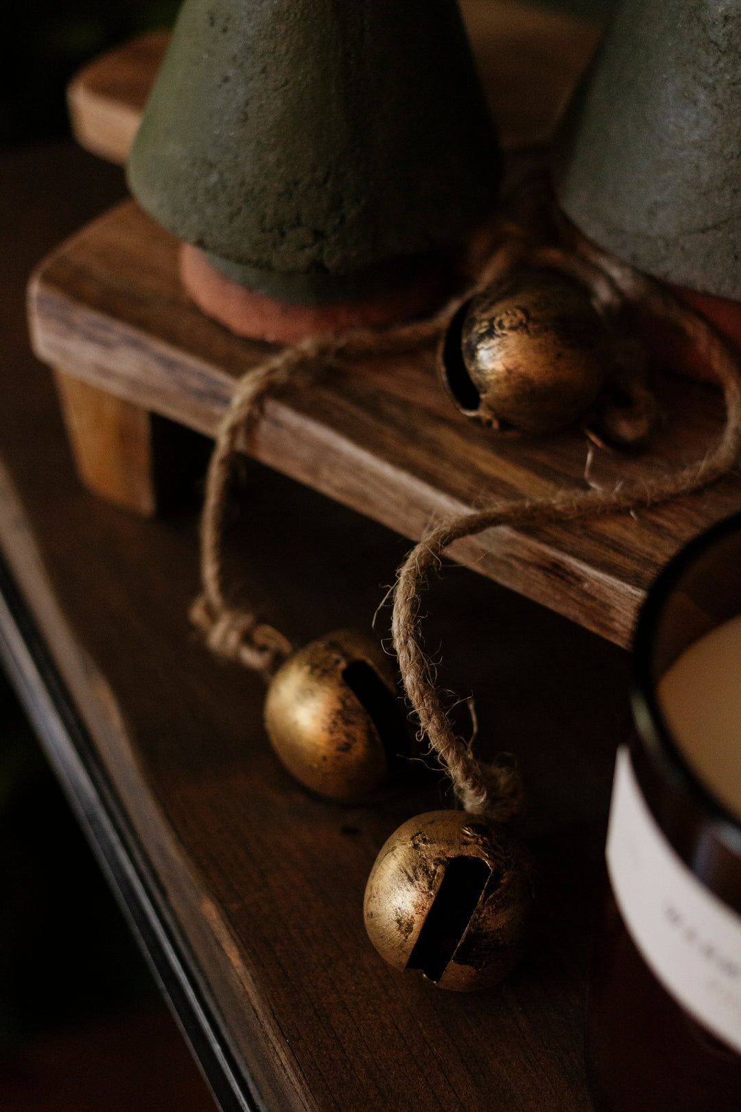 Antiqued Brass Finish Hanging Metal Bells
