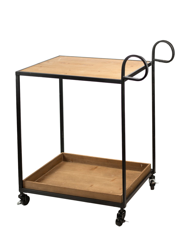 Industrial Metal & Wood Bar Cart