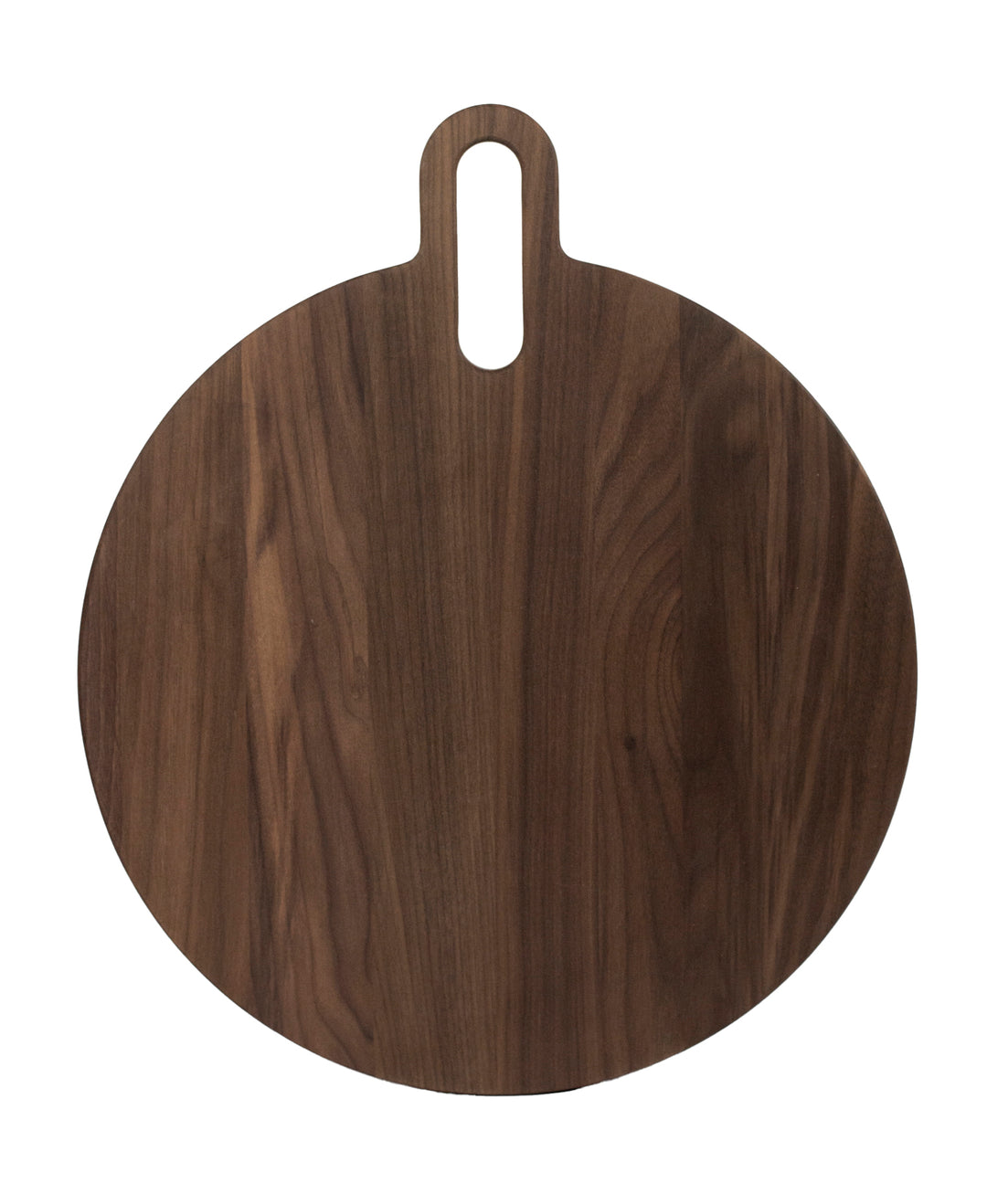 Round Walnut Serving Board with Cutout Handle