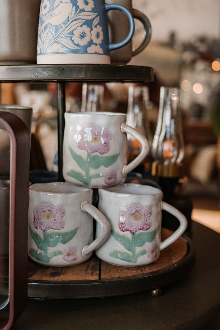 Floral Stoneware Mug · Aster