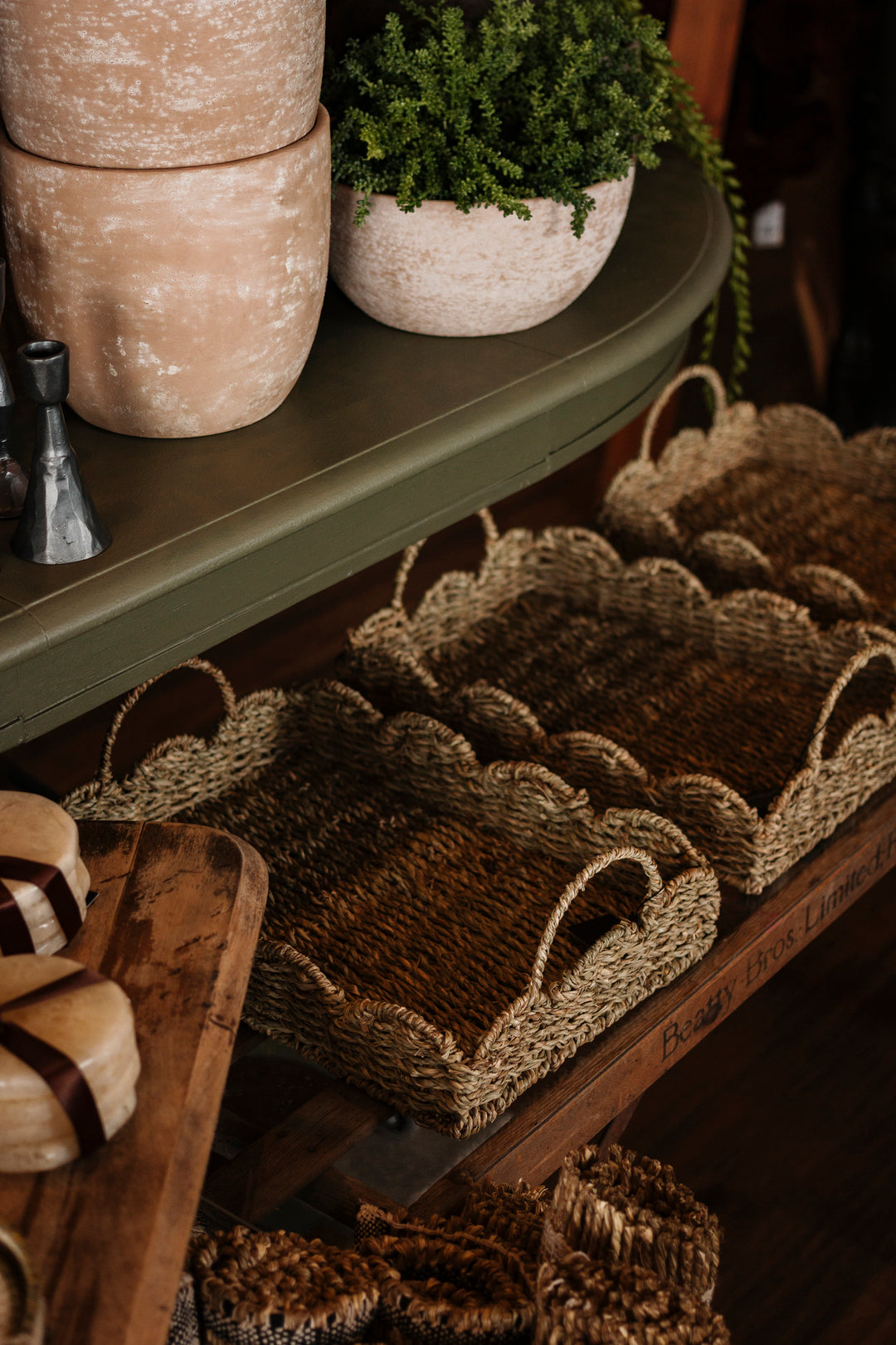 Seagrass Weave Gathered Tray