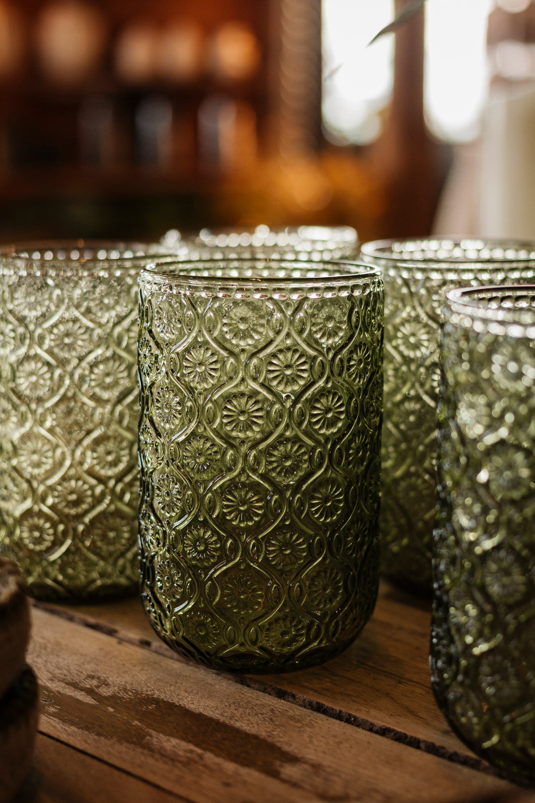 Olive Lace Highballs - Set of 2