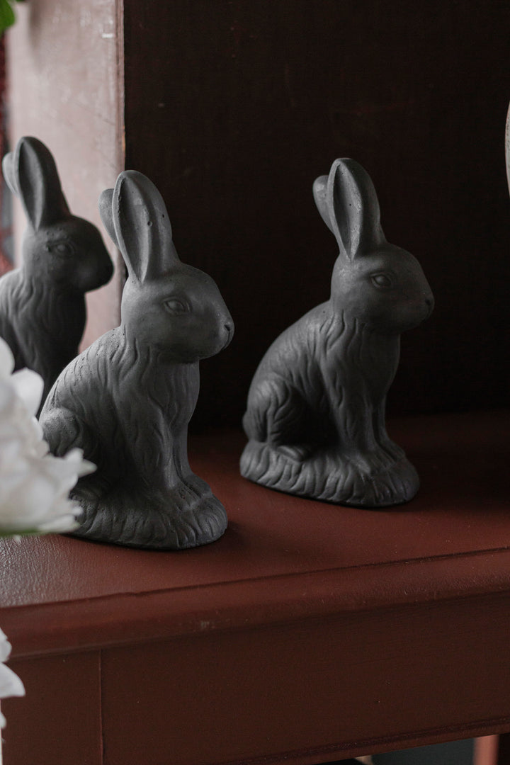 Weathered Charcoal Cement Hare