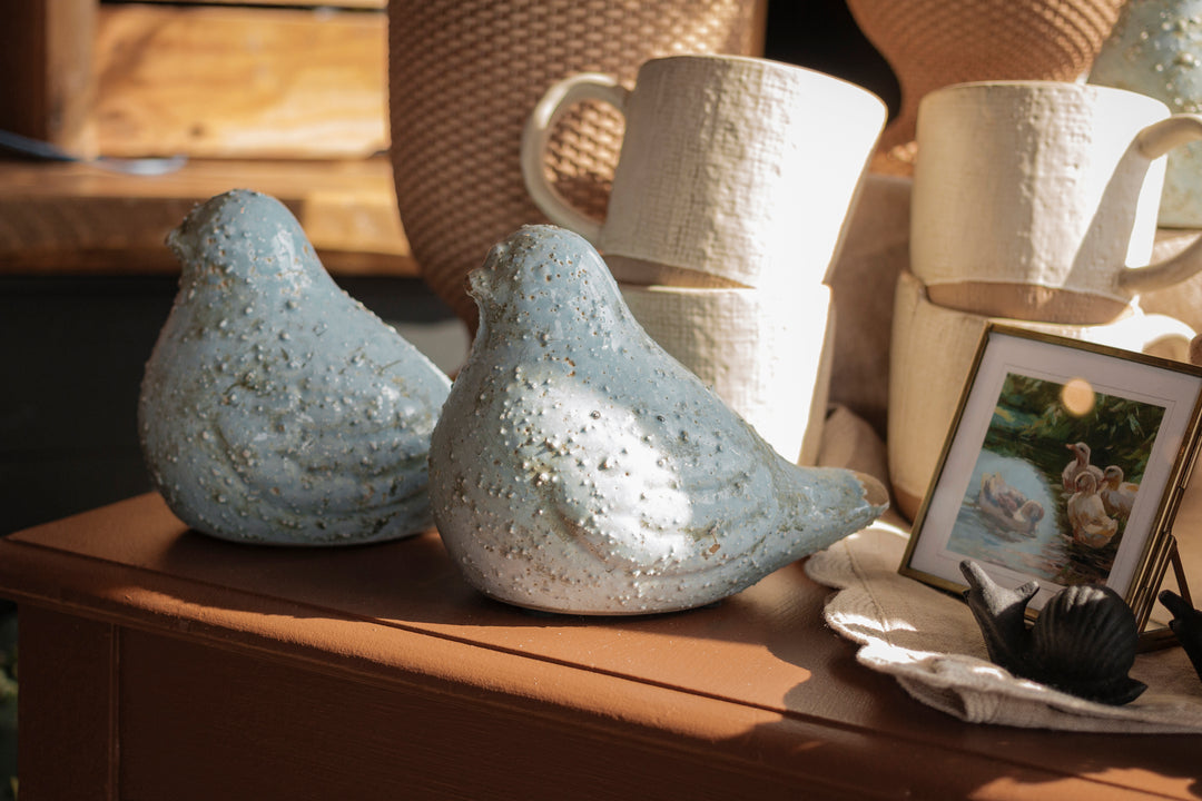 Weathered Ceramic Garden Bird