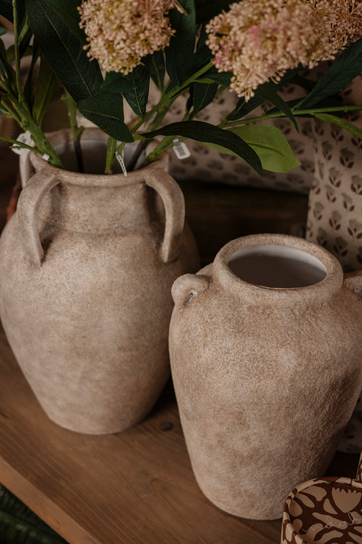 Aged Cream Terracotta Vase
