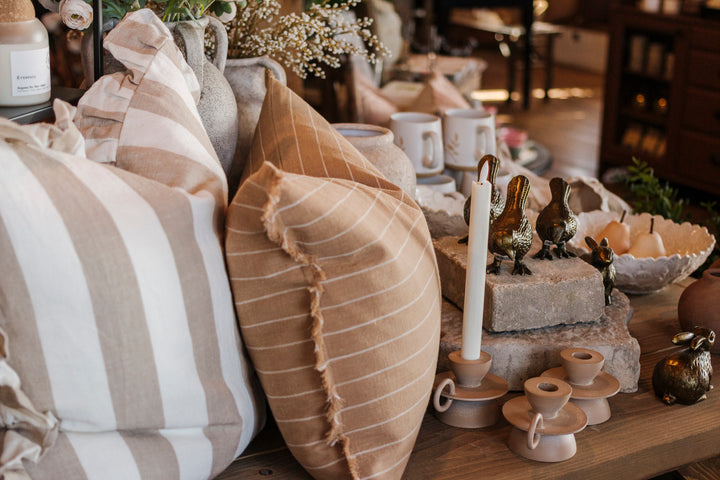 Terracotta Handloom Stripe Pillow