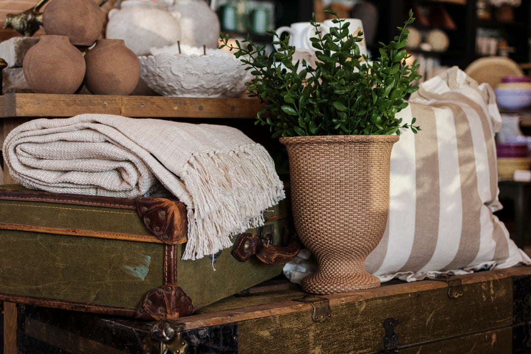 Basketweave Garden Urn